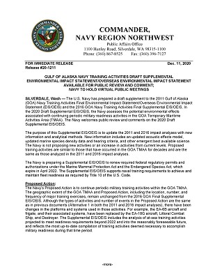 2020 Draft Supplemental EIS/OEIS News Release (December 2020)